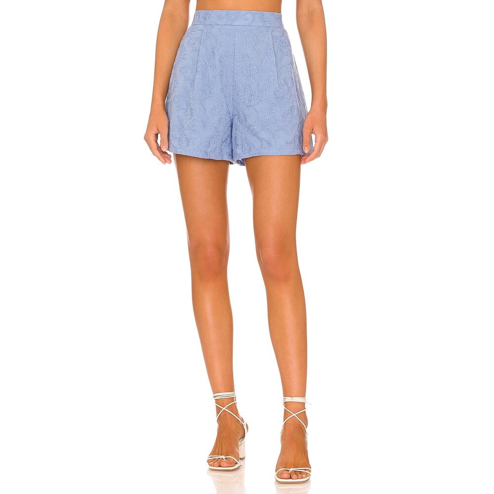 Minkpink 'Geneva' Blue Linen Paisley Shorts Size S